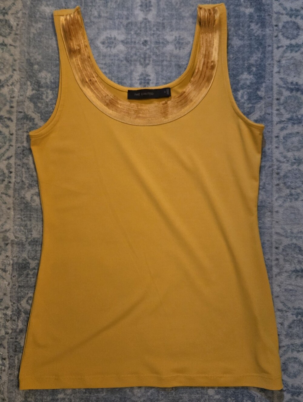 Satin-Trim Scoop Neck Tank
